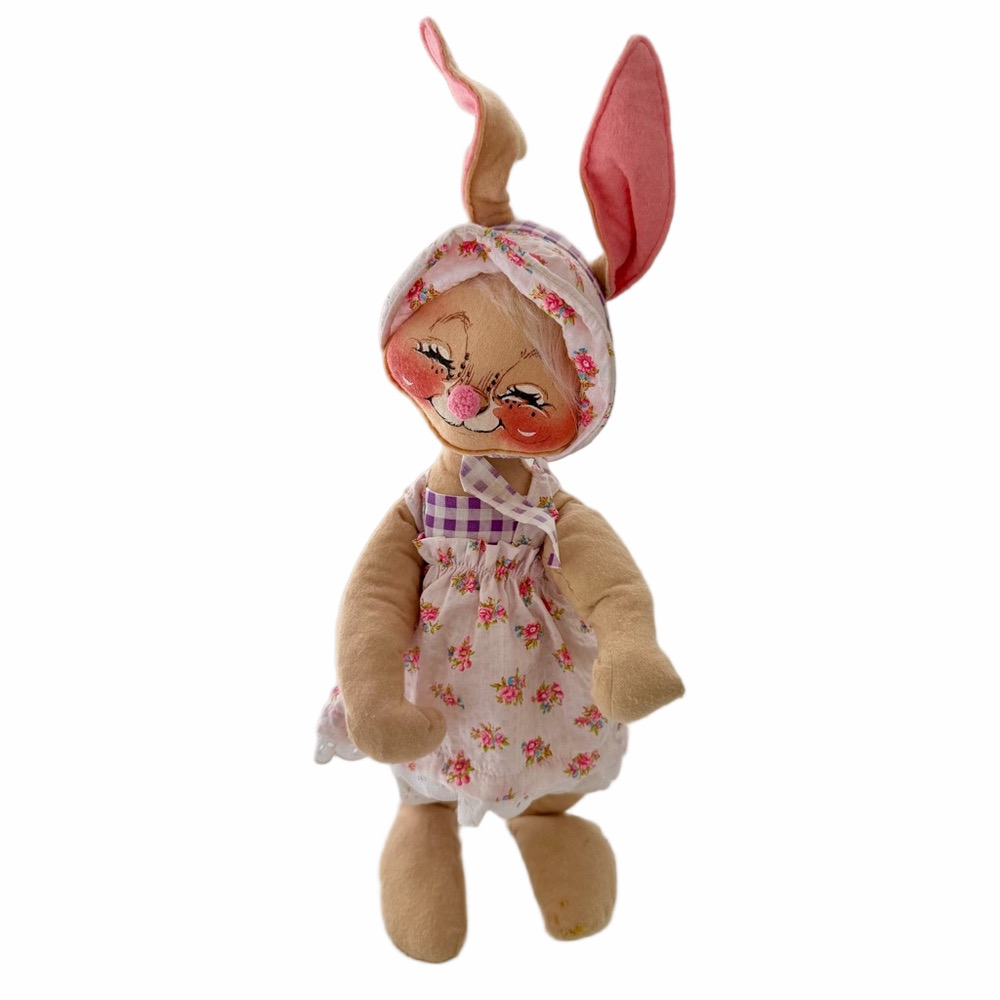 Vintage Annalee Dolls Mobilitee Large Easter Bunny Rabbit Female Poseable Dress